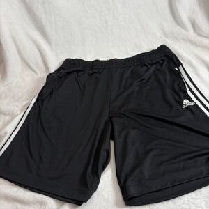 Adidas Black Athletic Shorts Men's Size XL Three Stripe Performance